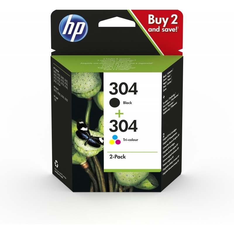 PACK 4 TINTAS CMYK HP 304 3JB05AE