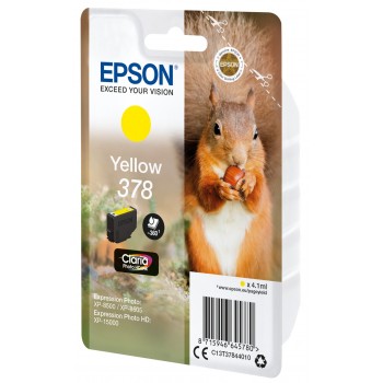 Epson Squirrel Singlepack Yellow 378 Claria Photo HD Ink C13T37844020