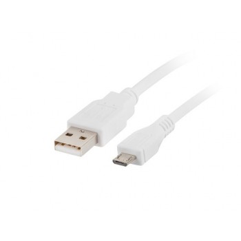 Lanberg CA-USBM-10CC-0018-W USB 2.0 A-Stecker auf USB Micro-B Stecker Kabel, 1,8m weiß