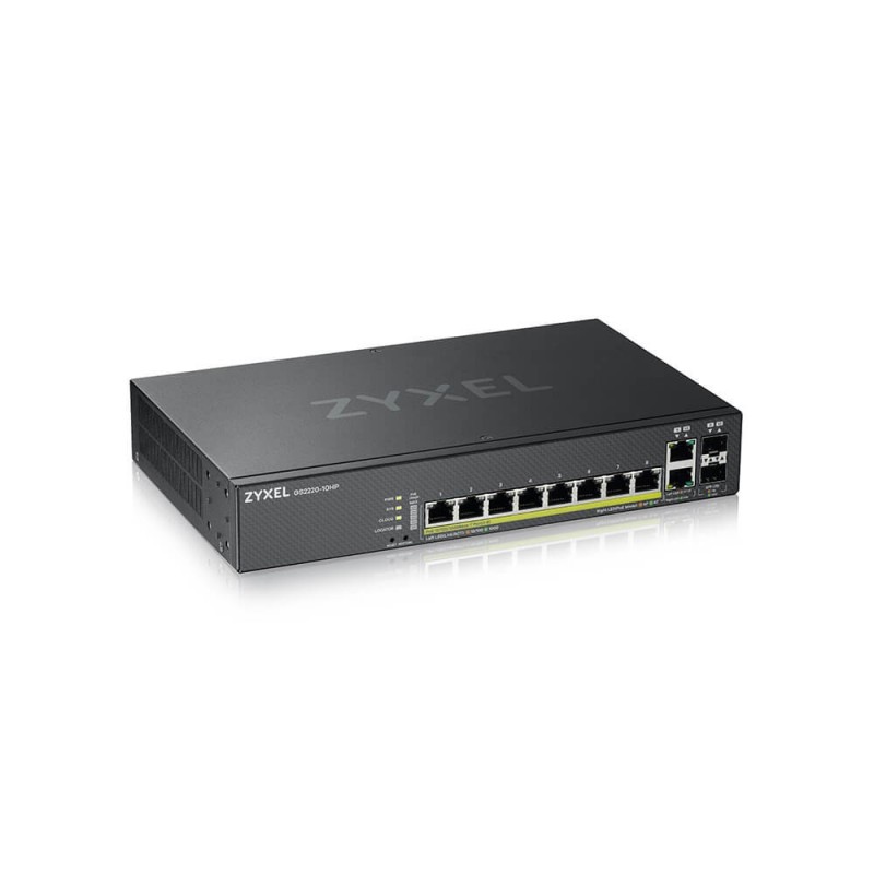 Zyxel GS2220-10HP-EU0101F switch Gestionado L2 Gigabit Ethernet (10 100 1000) Negro Energía sobre Et