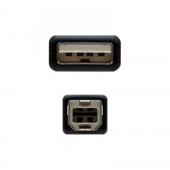 Nanocable 10.01.0102-BK cable USB 1 m 2.0 USB A USB B Negro