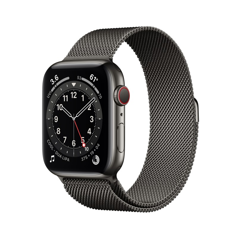 Apple Watch Series 6 GPS + LTE de 44mm en color Acero Inox Grafito y Pulsera Milanese Loop Grafito M09J3TY A