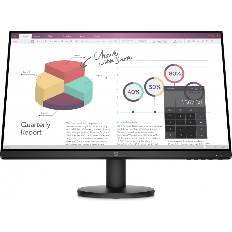 HP P24v G4 - 23.8" - 1920x1080 - Full HD - Negro 9TT78AAABB