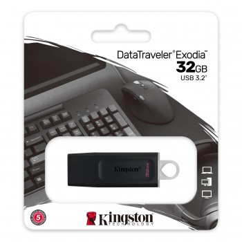 Kingston DataTraveler Exodia - 32GB USB tipo A 3.2 Gen 1 (3.1 Gen 1) Negro DTX 32GB