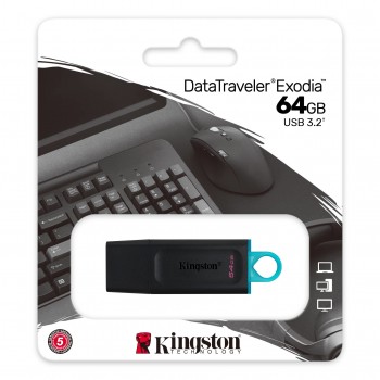 Kingston DataTraveler Exodia - 64GB USB tipo A 3.2 Gen 1 (3.1 Gen 1) Negro DTX 64GB