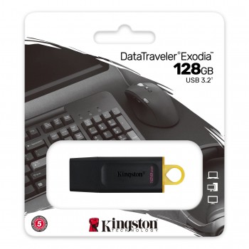 Kingston DataTraveler Exodia - 128GB USB tipo A 3.2 Gen 1 (3.1 Gen 1) Negro DTX 128GB