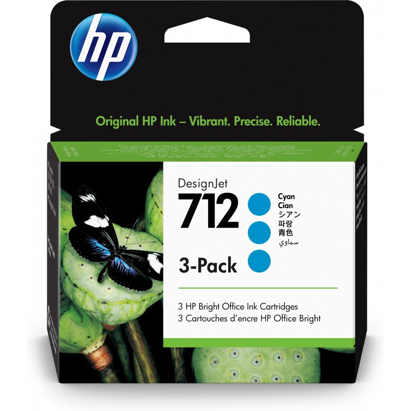 HP 712 Original Cian 3 Pack 3ED77A