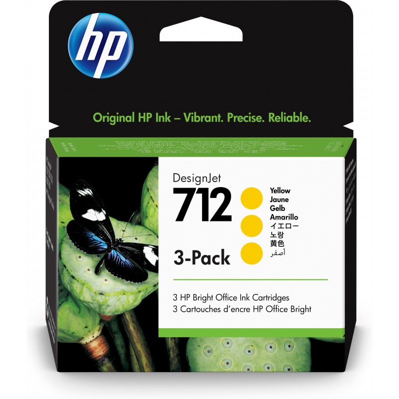 HP 712 Original Amarillo  3 Pack 3ED79A