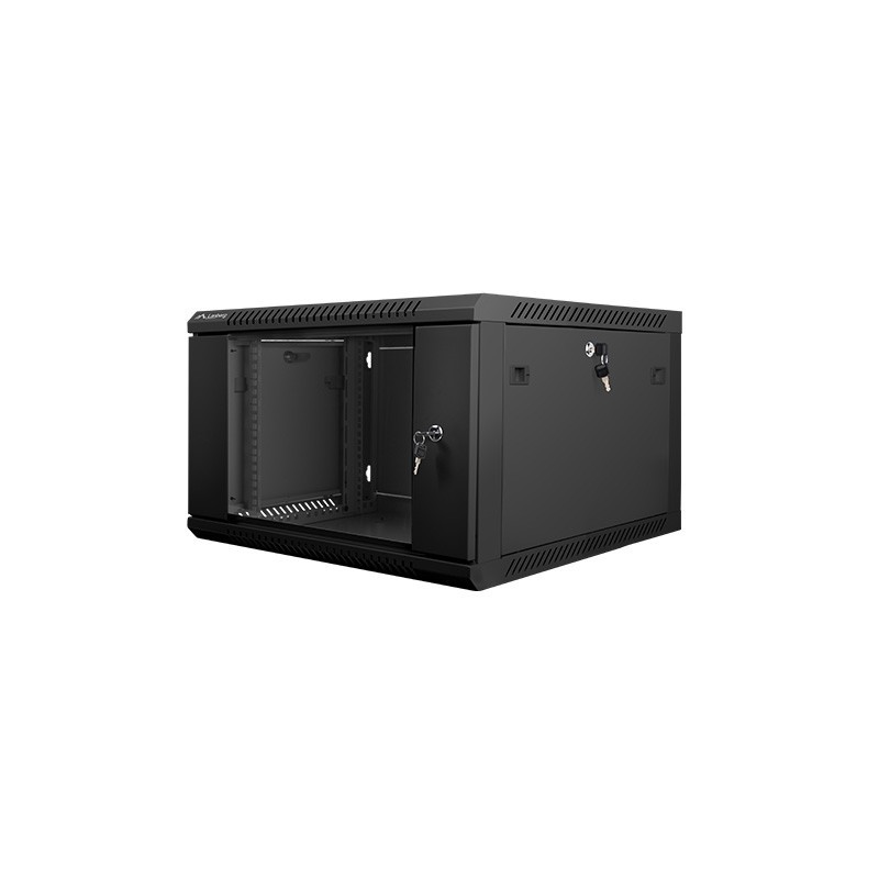 ARMARIO MURAL LANBERG WF01-6606-10B NEGRO - 19 48.26CM - 6U - IP20 - 600X600X368MM - HASTA 60KG DE 