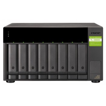 QNAP TL-D800C Caja de almacenamiento JBOD de alta capacidad USB 3.2 Gen 2 Tipo-C - Negro, Gris