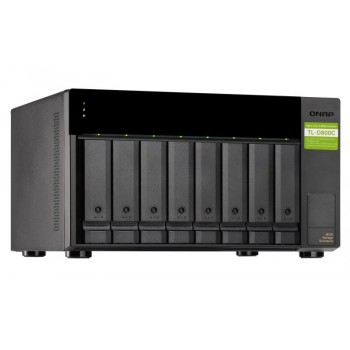 QNAP TL-D800C Caja de almacenamiento JBOD de alta capacidad USB 3.2 Gen 2 Tipo-C - Negro, Gris
