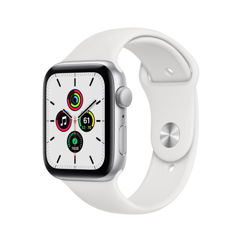 Apple Watch SE GPS - 44mm Aluminio   plata con Correa Blanca sport