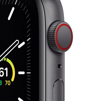 Apple Watch SE GPS + 4G - 44mm Aluminio   Gris Espacial con Correa Loop Deportiva Carbón MYF12TY A