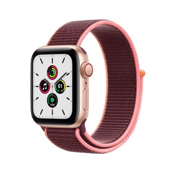Apple Watch SE GPS + Cellular 40mm en color Aluminio Oro con Correa Loop deportiva Ciruela MYEJ2TY A