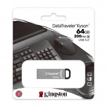 Kingston DataTraveler Kyson - 64 GB USB tipo A 3.2 Gen 1 (3.1 Gen 1) Plata DTKN 64GB