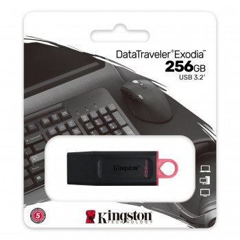Kingston DataTraveler Exodia - 256 GB USB tipo A 3.2 Gen 1 (3.1 Gen 1) Negro DTX 256GB