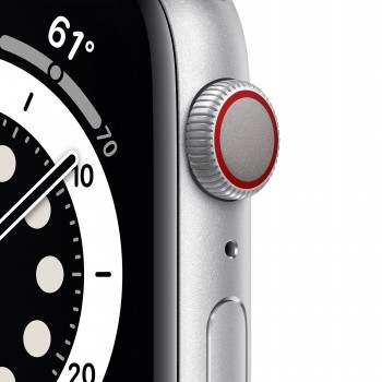 Apple Watch Series 6 GPS + Cellular 44mm en color Aluminio Plata con Correa deportiva Blanca MG2C3TY A