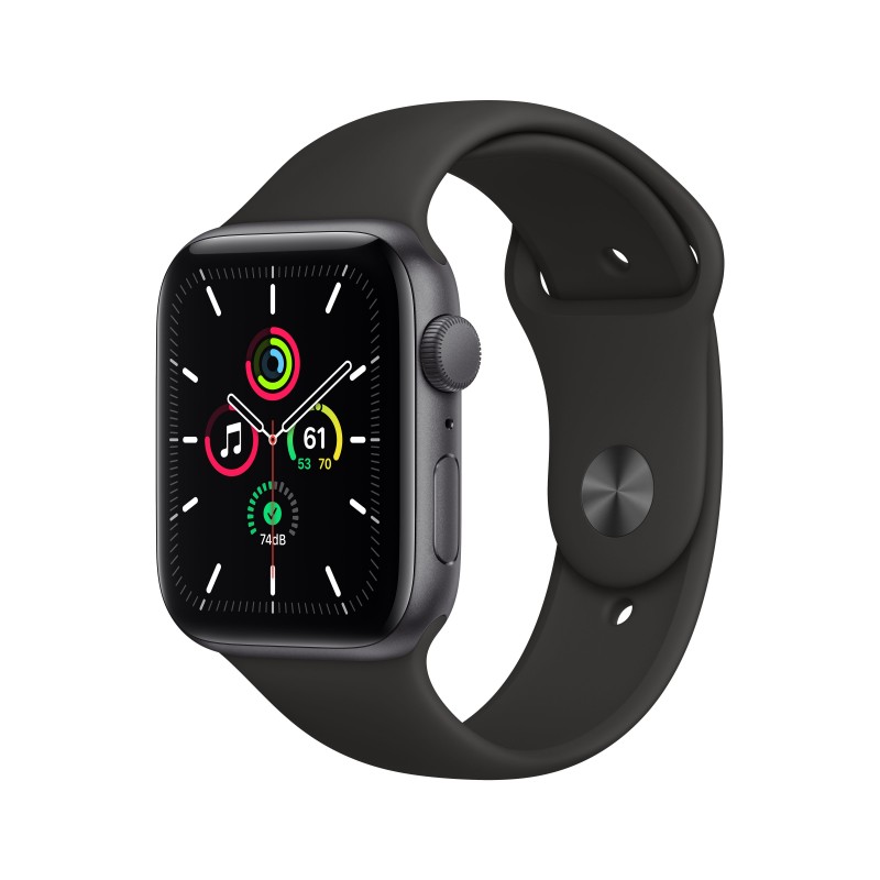 Apple Watch SE GPS 44mm Color Aluminio Gris Espacial con Correa deportiva Negro MYDT2TY A