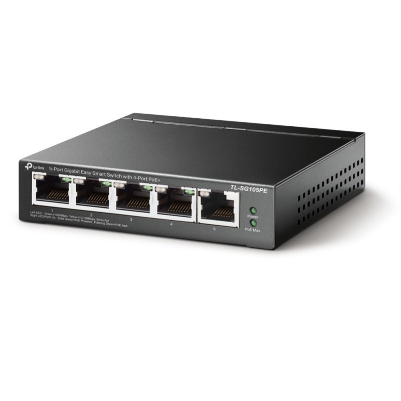 TP-LINK TL-SG105PE - No administrado L2 Gigabit Ethernet (10 100 1000) Negro - PoE