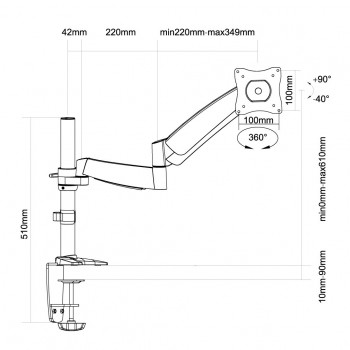 NewStar FPMA-D950BLACK - Kit de montaje ( montura 