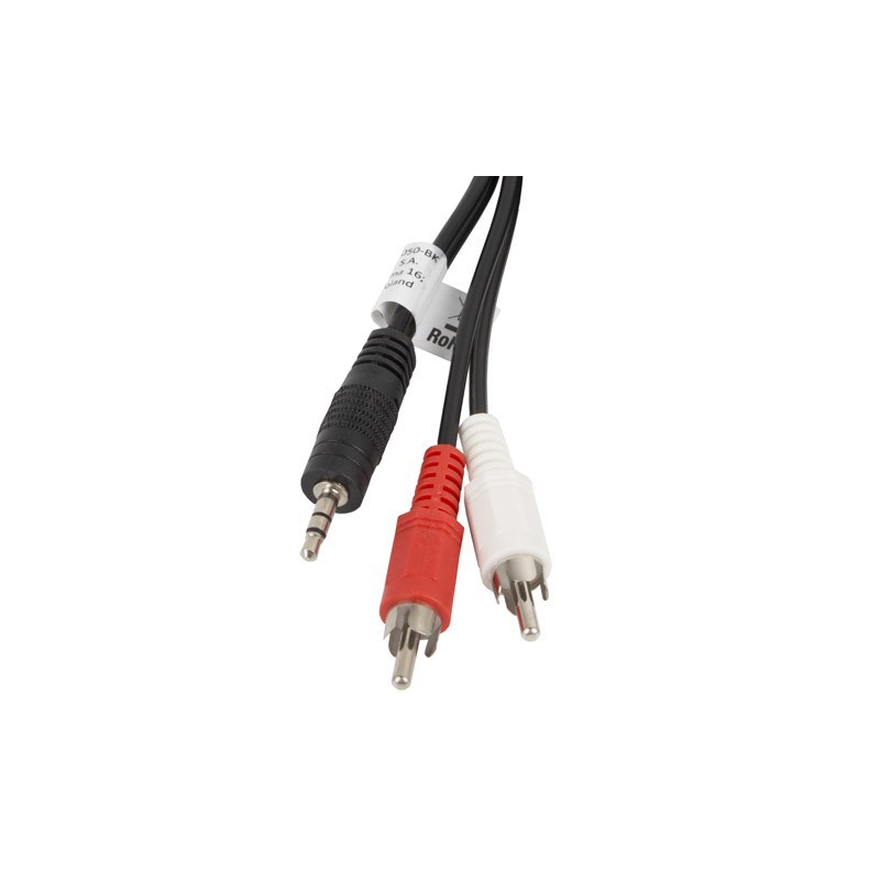 CABLE ESTÉREO LANBERG CA-MJRC-10CC-0050-BK JACK 3.5MM A 2X RCA - 5 METROS
