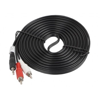 CABLE ESTÉREO LANBERG CA-MJRC-10CC-0050-BK JACK 3.5MM A 2X RCA - 5 METROS