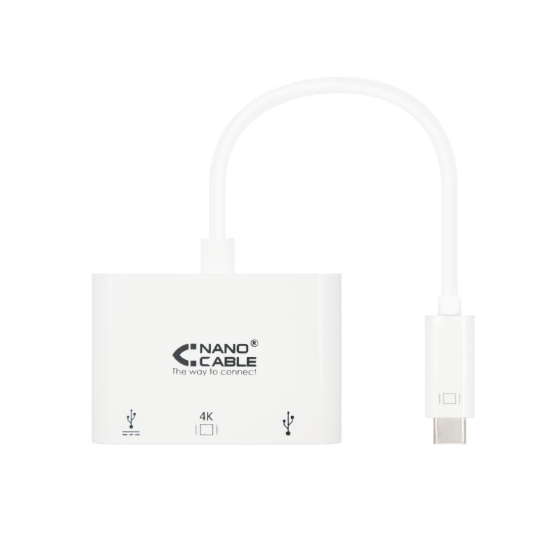 CABLE CONVERSOR USB-C A HDMI USB USB-C 3 EN 1 BLANCO 15CM 10.16.4302