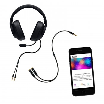 ADAPTADOR AUDIO NANOCABLE 10.24.1202 - JACK 2.5 MACHO 4 PINES A 2*JACK 3.5 HEMBRA 3 PINES - 30CM - C