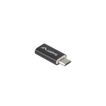 ADAPTADOR LANBERG AD-UC-UM-01 MICROUSB MACHO A USB TIPO-C HEMBRA - COLOR NEGRO