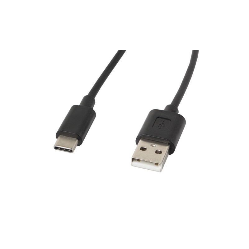 CABLE USB MACHO A USB TIPO-C MACHO LANBERG CA-USBO-10CC-0018-BK - NEGRO - 1.8 METROS