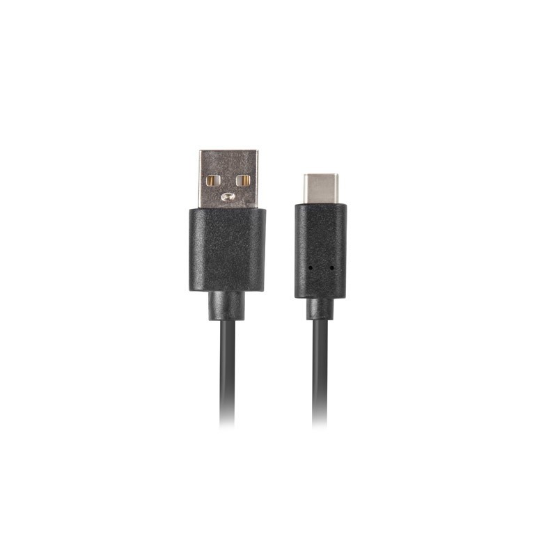 CABLE USB LANBERG CA-USBO-20CU-0010-BK - CONECTORES USB-A A USB TIPO-C - QC 3.0 - 1M - NEGRO