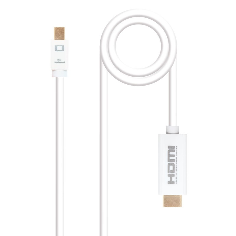 CABLE CONVERSOR MINI DP A HDMI , MINI DP M-HDMI M, 3M NANO BLANCO 10.15.4003