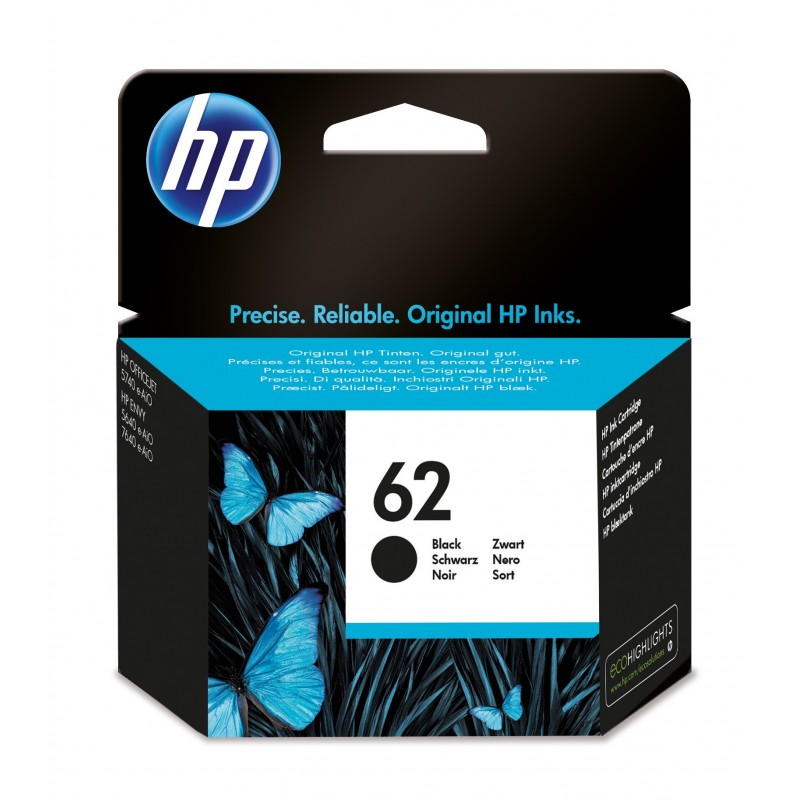 Cartucho de tinta Original HP 62 Negro C2P04AEBL