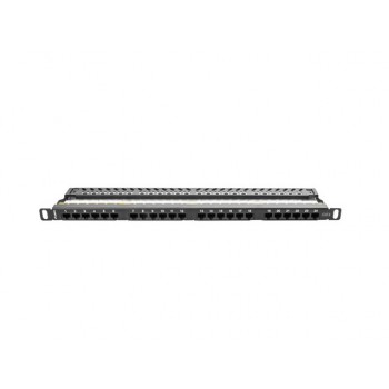 PATCH PANEL LANBERG PPU6-0024-B - 24 PUERTOS - CATEGORIA 6 - 19 48.26CM - 0.5U - NEGRO