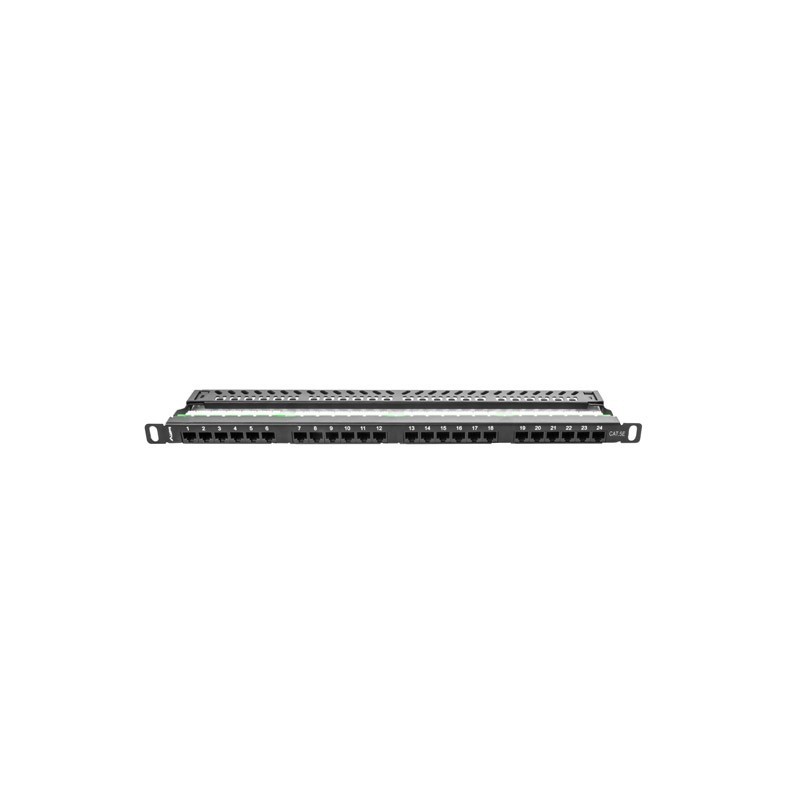 PATCH PANEL LANBERG PPU5-0024-B - 24 PUERTOS - CATEGORIA 5E - 19 48.26CM - 0.5U - NEGRO