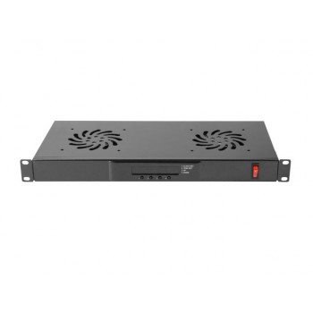 PANEL DE VENTILACIÓN ENRACABLE LANBERG AK-1502-B - LCD - 2 VENTILADORES + TERMOSTATO - 1U - DISEÑADO