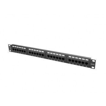 PATCH PANEL LANBERG PPU5-1024-B - 24 PUERTOS - CATEGORIA 5E - 19 48.26CM - 1U - NEGRO