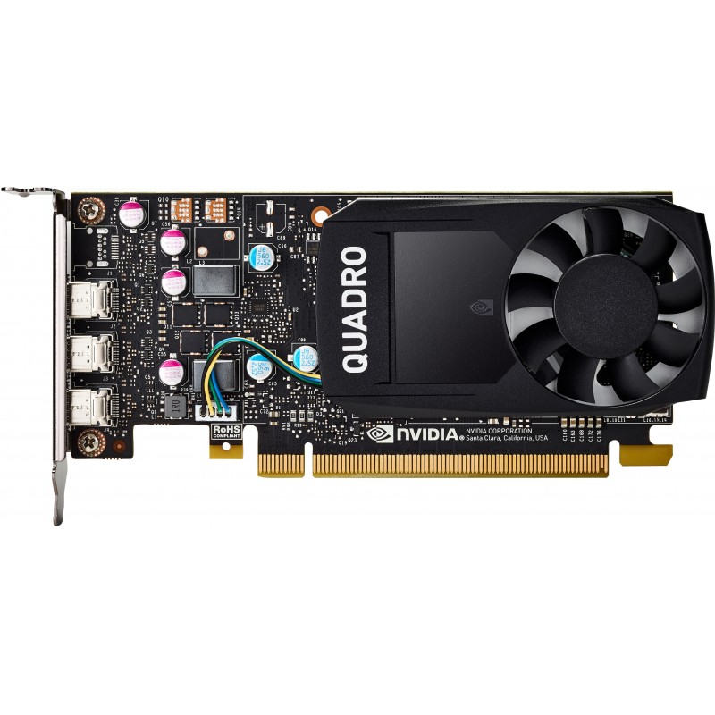 HP Tarjeta gráfica NVIDIA Quadro P400 de 2 GB, 2 GB, GDDR5, 64 bit, 5120 x 2880 Pixeles, PCI Express 1ME43AA