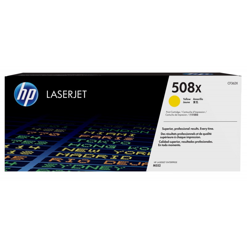 Cartucho de tóner original LaserJet HP 508X amarillo de alta capacidad CF362X