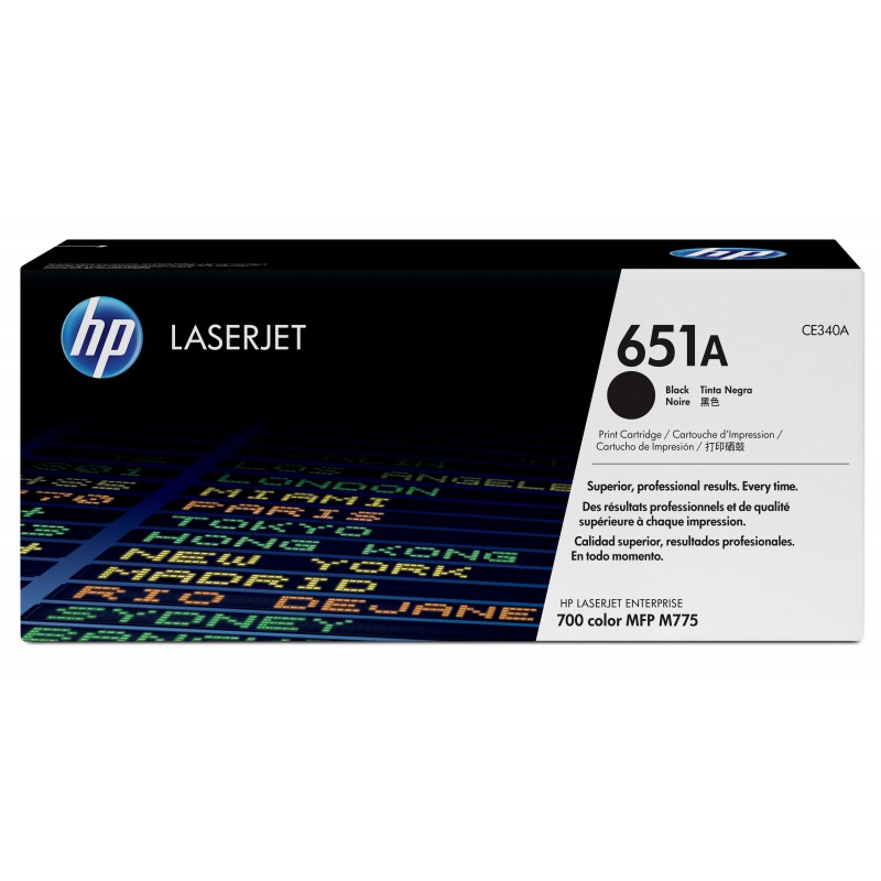 Cartucho de tóner original LaserJet HP 651A negro CE340A