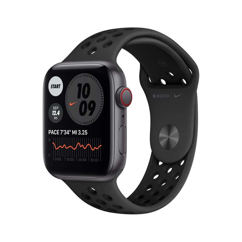 Apple Watch SE Nike 44MM Aluminio Gris con correa color Antracita, Negro - 4G MG0A3TY A