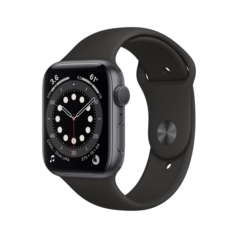 Apple Watch Series 6 44MM Aluminio Gris con correa color Negro  M00H3TY A