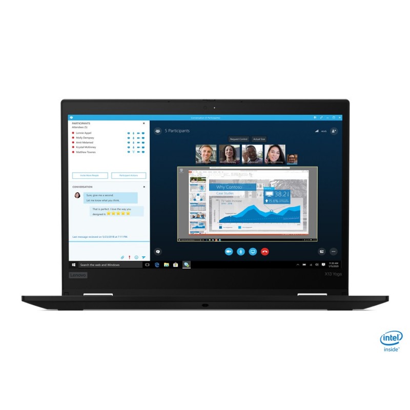 Lenovo ThinkPad X13 Yoga Negro - 13.3 - Intel Core i7-10xxx - 8GB - 512GB SSD - W10 Pro 20SX0004SP