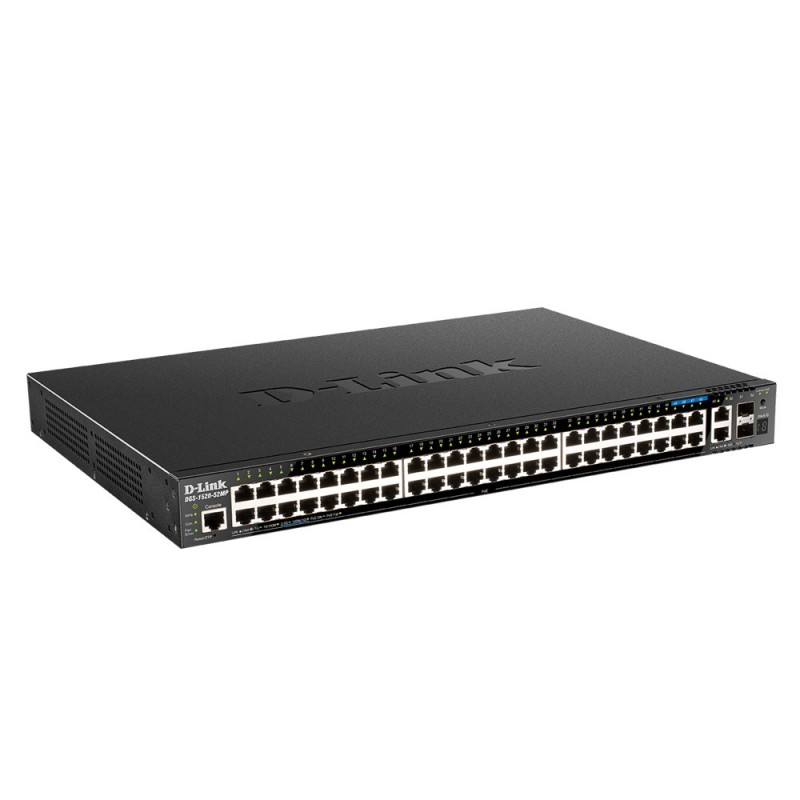D-Link DGS-1520-52MP switch Gestionado L3 10G Ethernet (100 1000 10000) Negro 1U - PoE