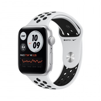 Apple Watch SE Nike 44MM Aluminio Plata con correa color Negro, Platino  MYYH2TY A