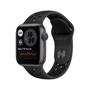 Apple Watch Series 6 Nike 40MM Aluminio Gris con correa color Antracita, Negro  M00X3TY A
