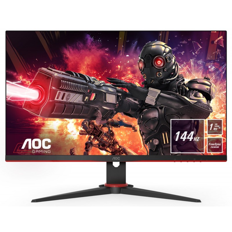 AOC Gaming 24G2AE BK - 23.8" Full HD - LED - Negro, Rojo