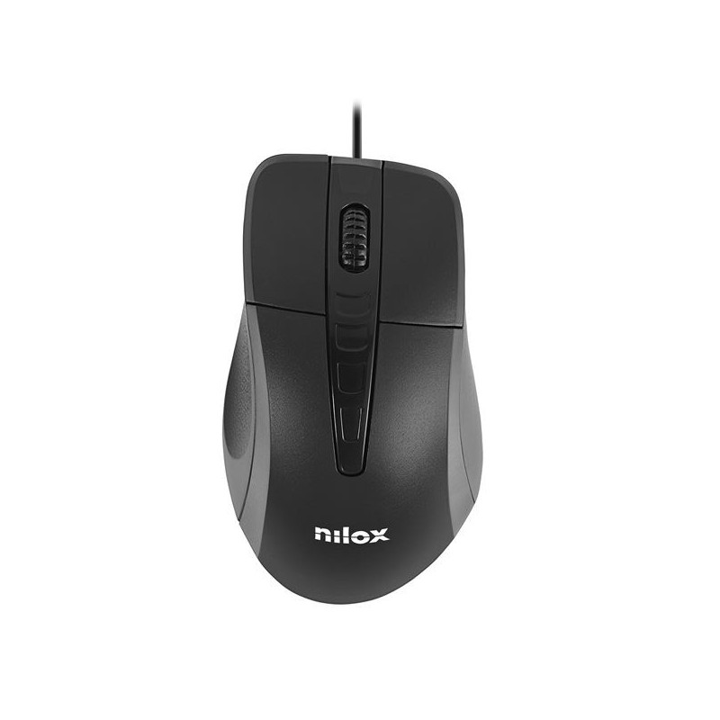 Nilox MOUSB1001 ratón Óptico 1000 DPI mano derecha