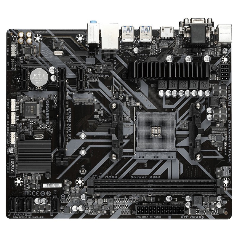 Gigabyte B450M S2H V2 - AMD B450 - AM4 - micro ATX