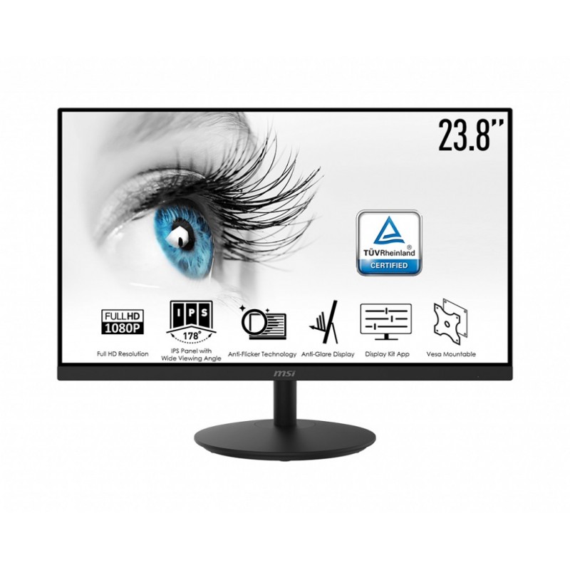 MSI Pro MP242 - 23.8" Full HD - LCD - Negro - 75Hz 9S6-3PA1CT-001